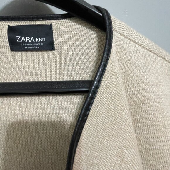 Zara Ivory Knit Open Front Sweater Coat Size S - Picture 12 of 12